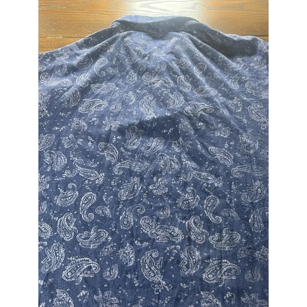 Polo Ralph Lauren Shirt Mens XL Short Sleeve Blue Paisley Classic Fit Cotton